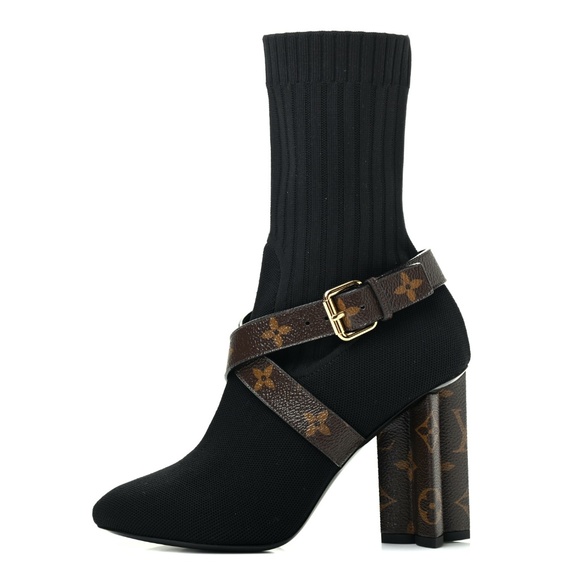Louis Vuitton Shoes - Louis Vuitton Monogram Stretch Fabric Silhouette Ankle Boots